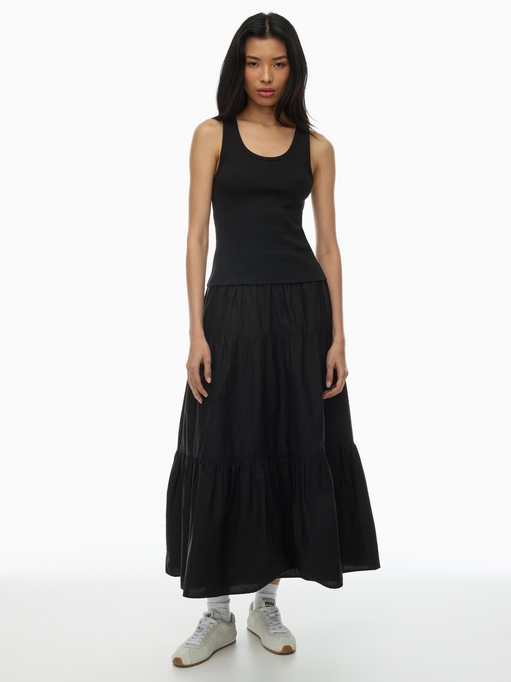 Sunday Best Black Tiered Maxi Skirt